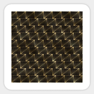 Diagonal Triangles in Black and Gold Vintage Faux Foil Art Deco Vintage Foil Pattern Sticker